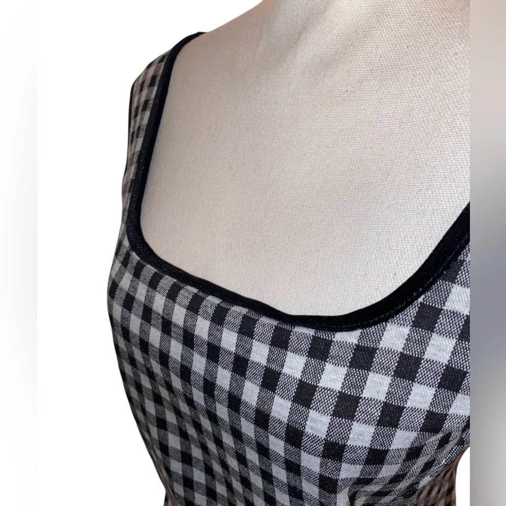 DRAPER JAMES RSVP Midi Gingham Print Sleeveless Flannel Dress BLK/WHT SZ XXL - Picture 2 of 7